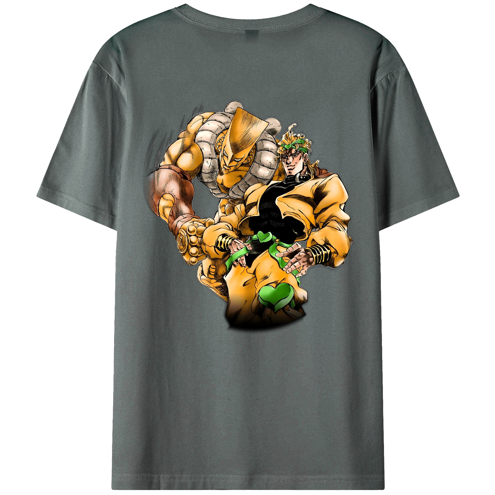 （画像用） ジョジョの奇妙な冒険 ディオ?ブランドー JoJo's Bizarre Adventure Dio Brando 綿100％ メンズ半袖Tシャツ（バックプリント） 通気性